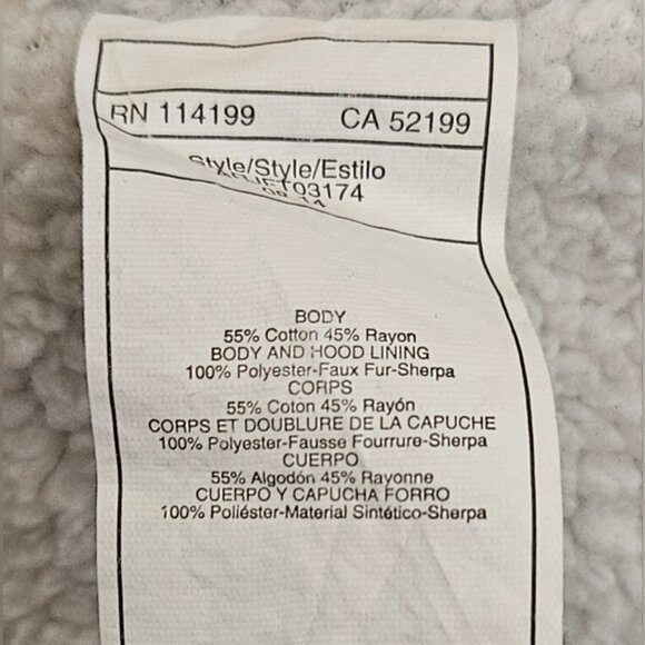 Roxy Hoodie Women's Gray Zip-Up Hoodie Sherpa Lined - Picture 5 of 6